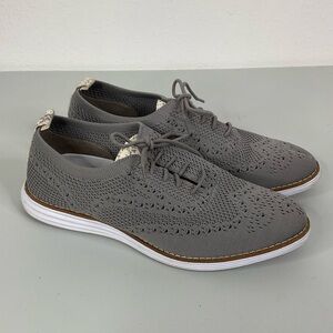 Cole Haan Womens Original Grand Stitchlite Wingtip Oxford Gray Shoes Size 8.5